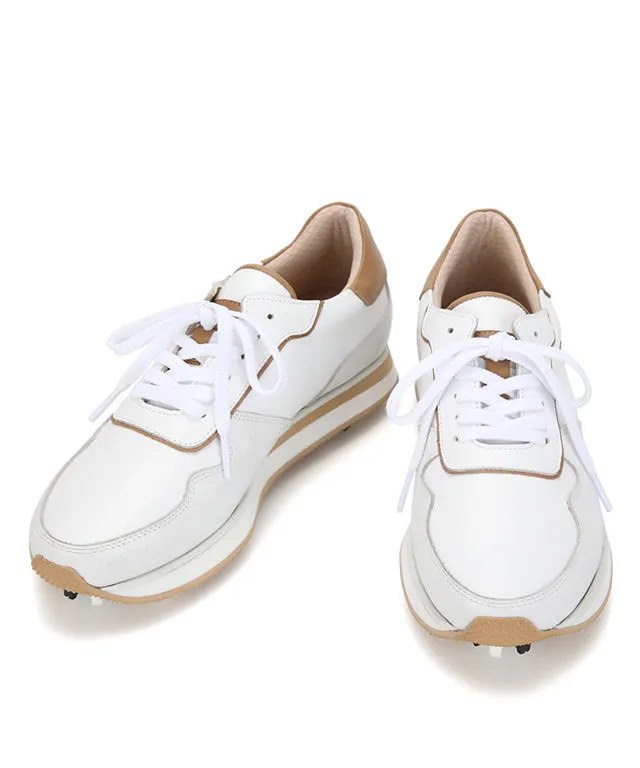 Giclee Unisex Courtyard Premium Leather Golf Shoes - Beige