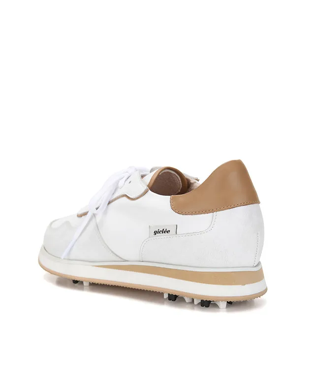 Giclee Unisex Courtyard Premium Leather Golf Shoes - Beige