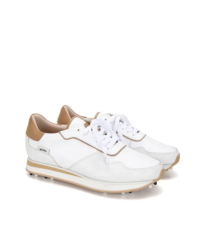 Giclee Unisex Courtyard Premium Leather Golf Shoes - Beige