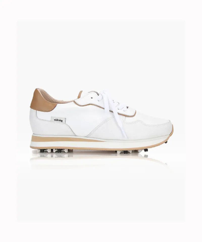 Giclee Unisex Courtyard Premium Leather Golf Shoes - Beige
