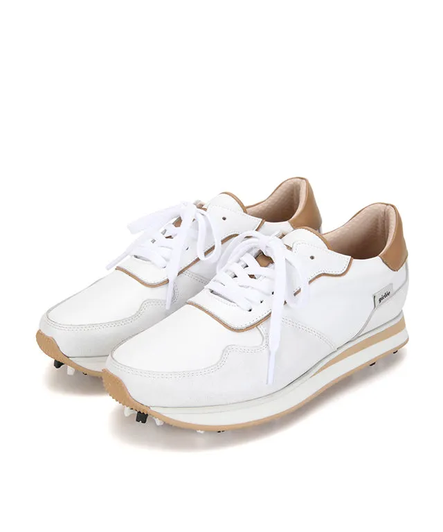 Giclee Unisex Courtyard Premium Leather Golf Shoes - Beige