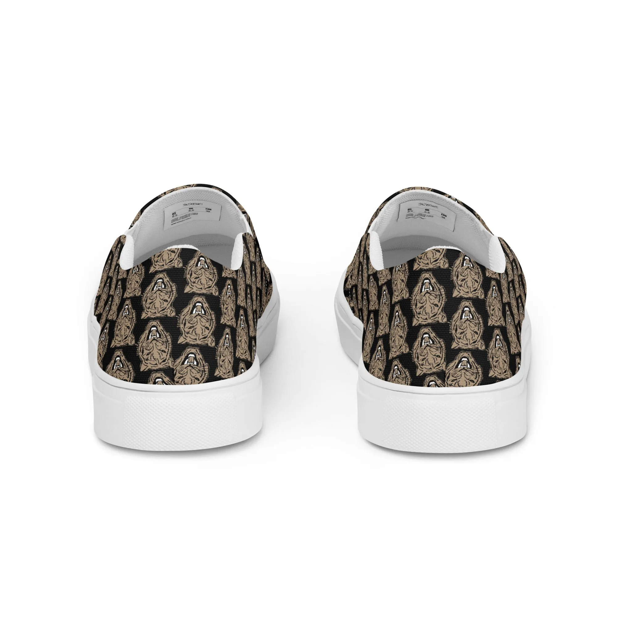 Gold and Black Tiger Moto Men’s slip-on canvas shoes