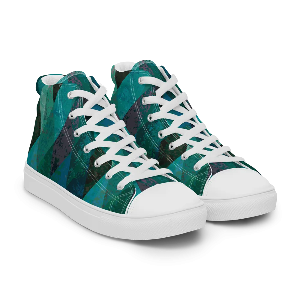 Green Checkered  High Top Shoes