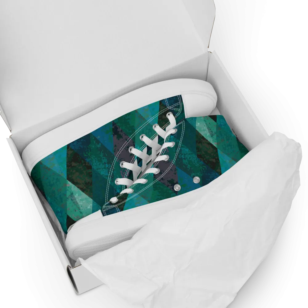 Green Checkered  High Top Shoes