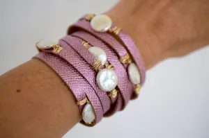 HALLELUJAH Leather Wrap, Metallic Rose