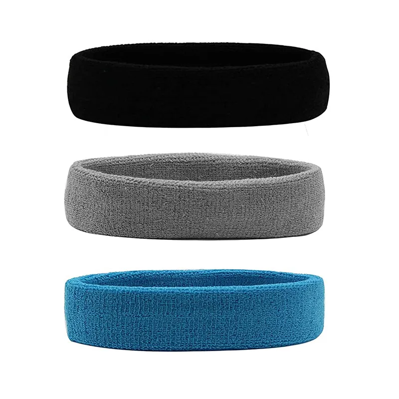Hanerdun Sports Sweatbands Headbands Breathable Terry Cloth Sweat Head Bands Work Out Yoga Exercise Tennis