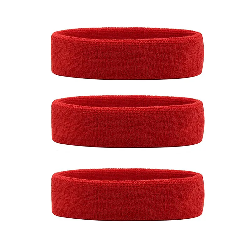 Hanerdun Sports Sweatbands Headbands Breathable Terry Cloth Sweat Head Bands Work Out Yoga Exercise Tennis