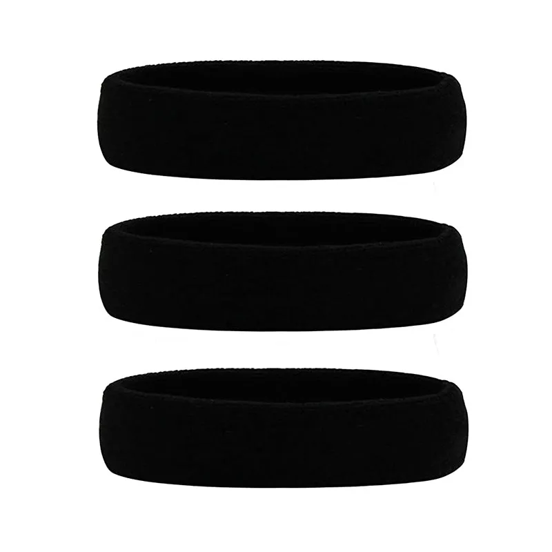 Hanerdun Sports Sweatbands Headbands Breathable Terry Cloth Sweat Head Bands Work Out Yoga Exercise Tennis
