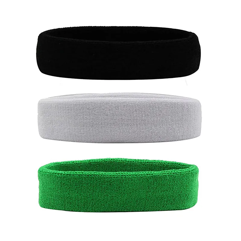 Hanerdun Sports Sweatbands Headbands Breathable Terry Cloth Sweat Head Bands Work Out Yoga Exercise Tennis