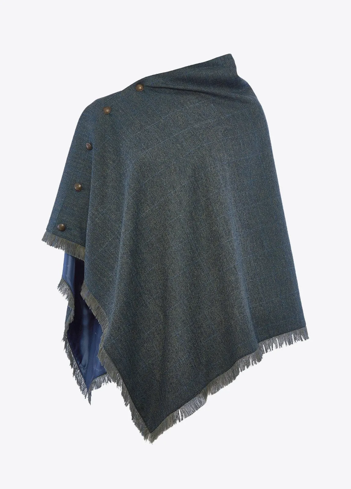 Hazelwood Tweed Poncho - Mist