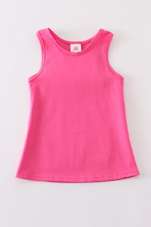 Hot Pink Blank Basic Kids Teens Adult Tank Top