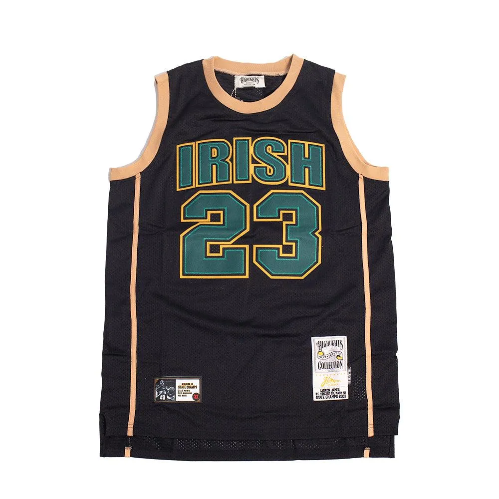 IRISH LEBRON JAMES AUTHENTIC BASKETBALL JERSEY (BLACK)