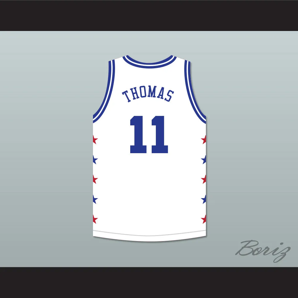 Isiah Thomas 11 Magic Johnson All Star Game White Basketball Jersey 1986 Midsummer Night's Magic Charity Event
