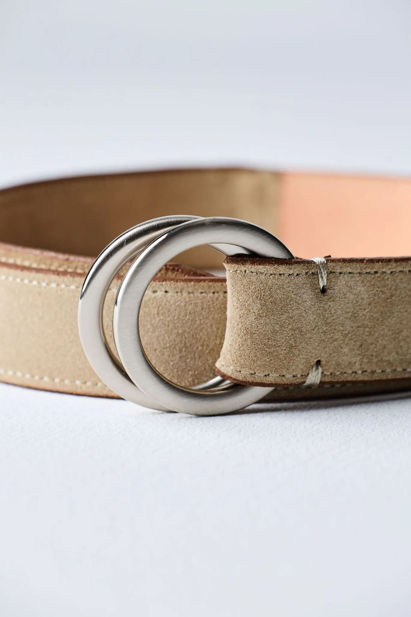 Italian Suede O-Ring Belt by Martin Dingman — Tan