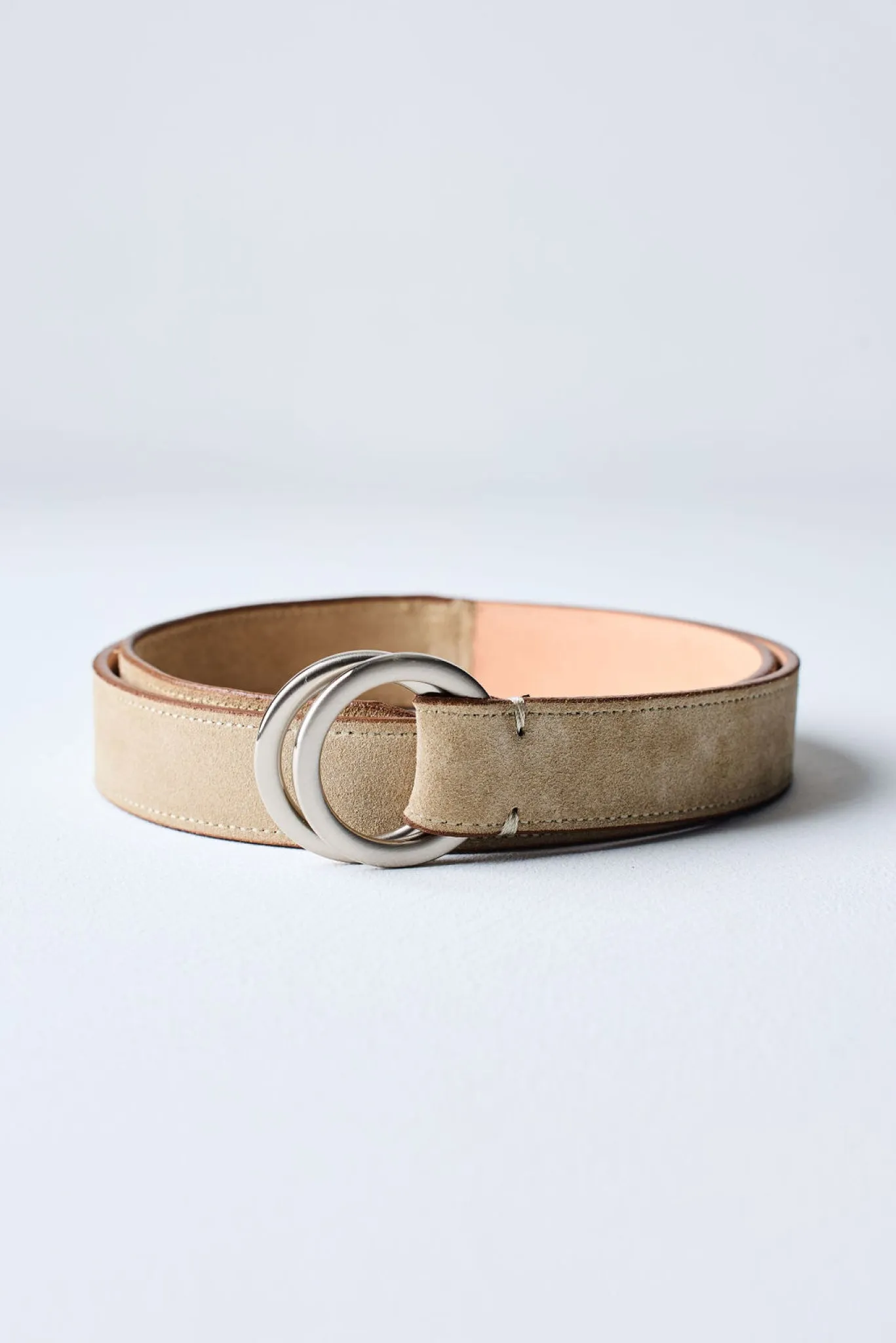Italian Suede O-Ring Belt by Martin Dingman — Tan