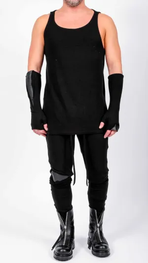 Jersey Gloves with Leather Details