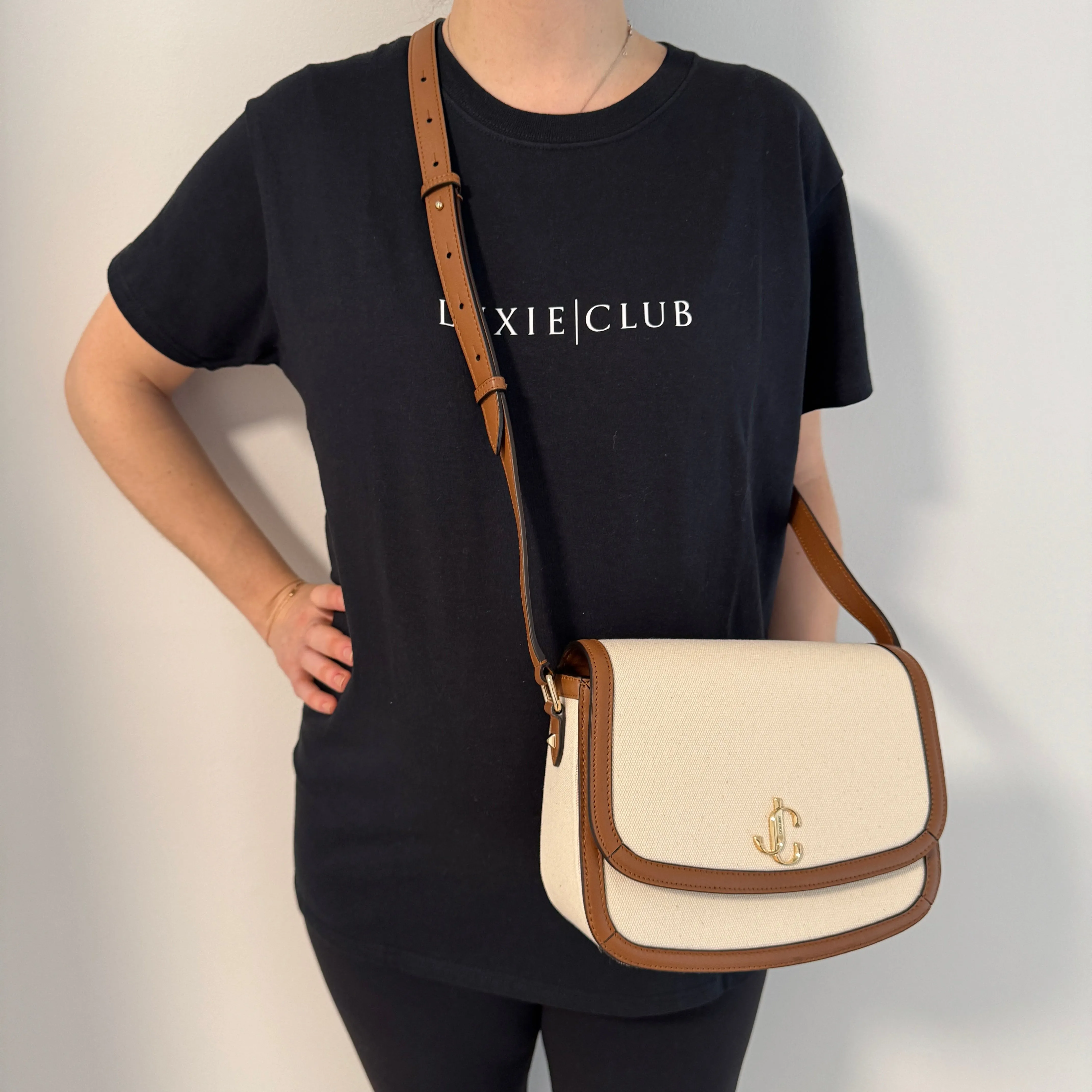 Jimmy Choo Satchel Canvas Leather