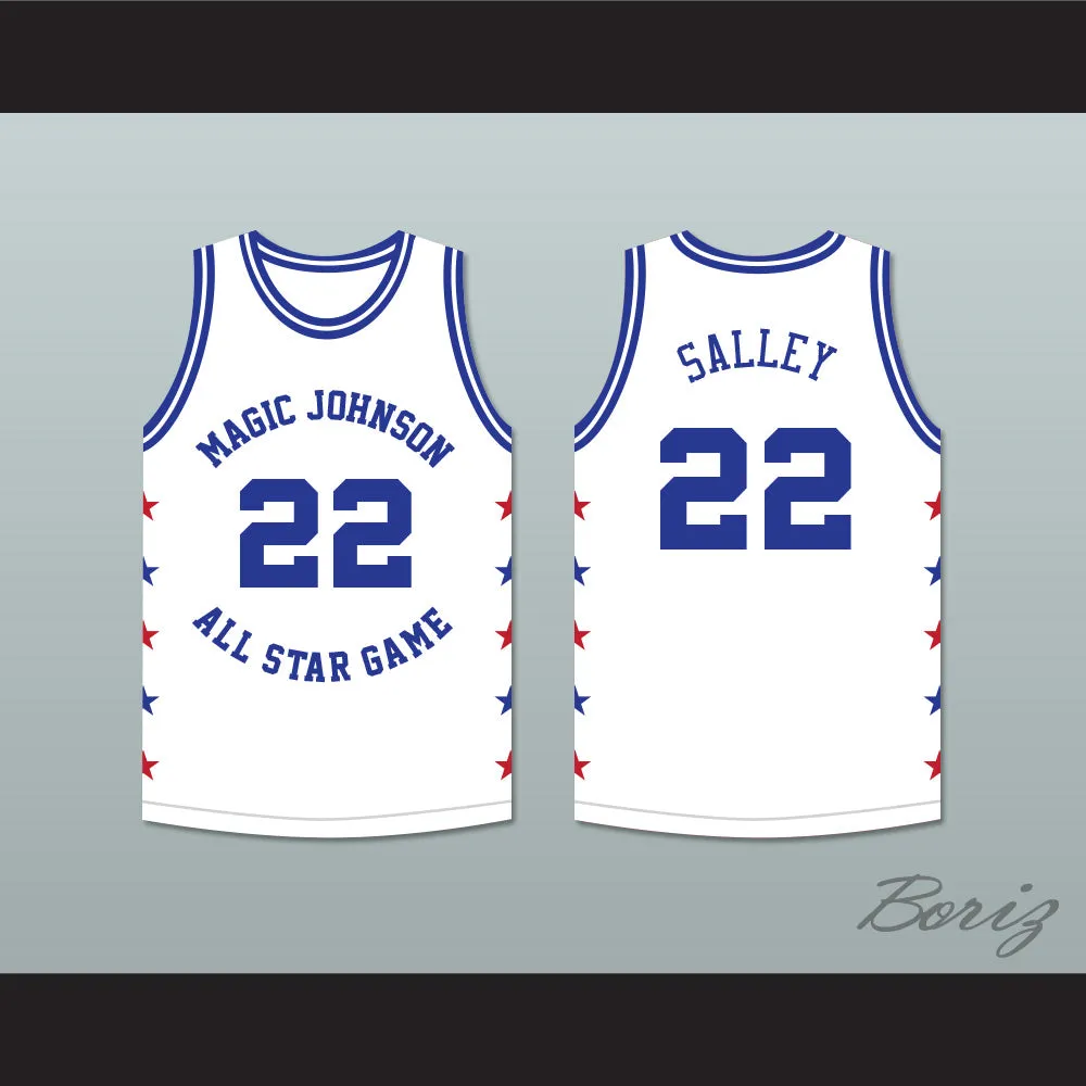 John Salley 22 Magic Johnson All Star Game White Basketball Jersey 1989 Midsummer Night's Magic Charity Event