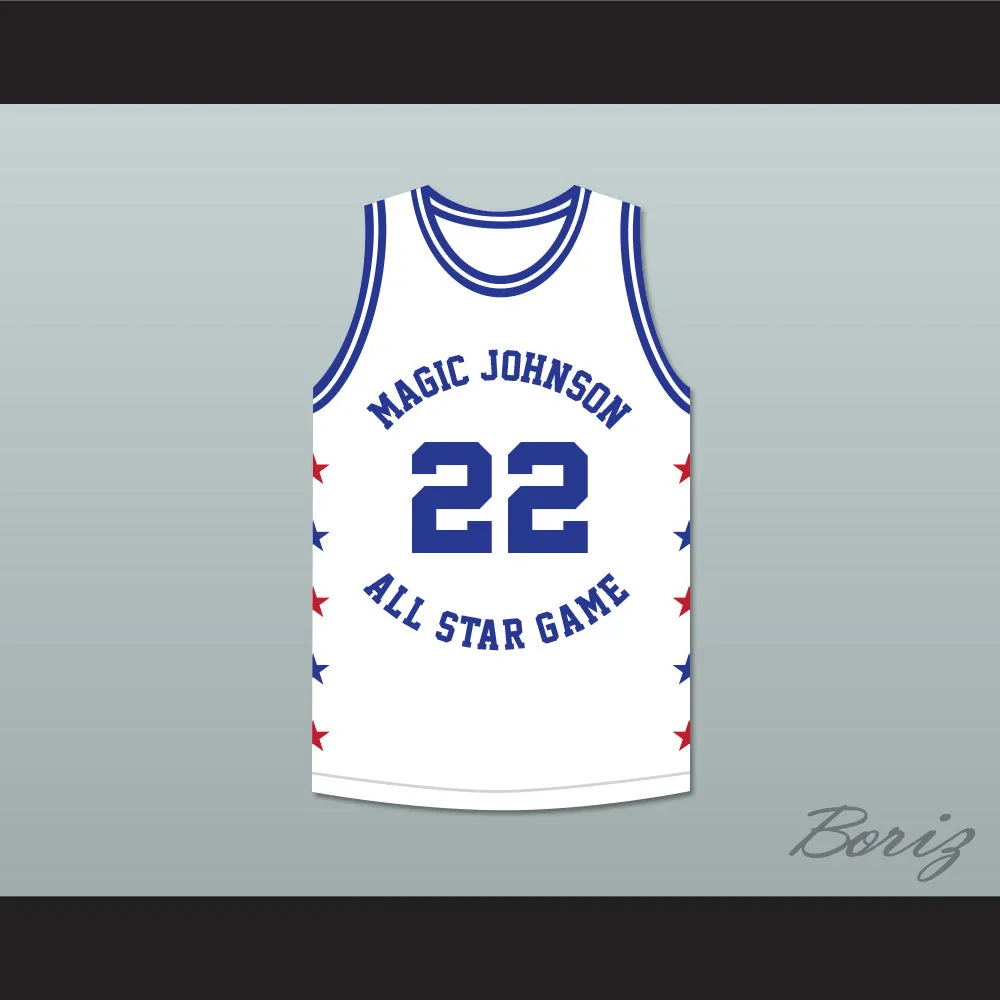 John Salley 22 Magic Johnson All Star Game White Basketball Jersey 1989 Midsummer Night's Magic Charity Event