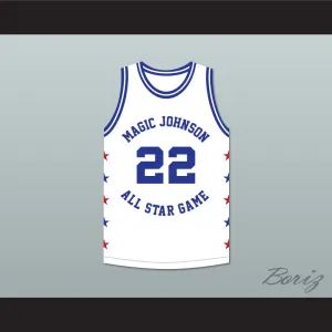 John Salley 22 Magic Johnson All Star Game White Basketball Jersey 1989 Midsummer Night's Magic Charity Event