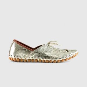 Karyoka Comfort Leather Casuals 1234 Gold Metallics