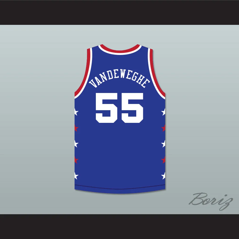 Kiki VanDeWeghe 55 Magic Johnson All Star Game Blue Basketball Jersey 1986 Midsummer Night's Magic Charity Event