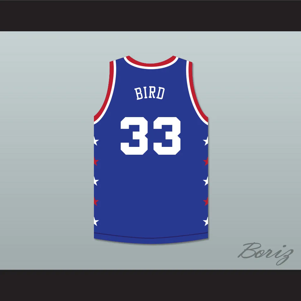 Larry Bird 33 Magic Johnson All Star Game Blue Basketball Jersey 1986 Midsummer Night's Magic Charity Event