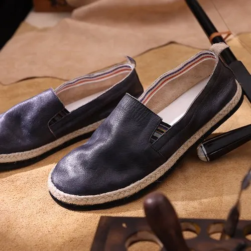 Leather boots with handmade stitched leather sole