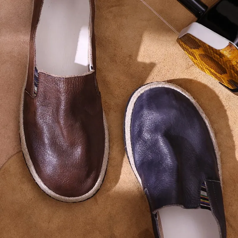 Leather boots with handmade stitched leather sole