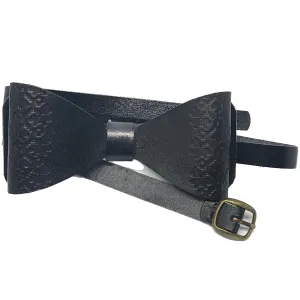 LEATHER BOW TIE / BLACK