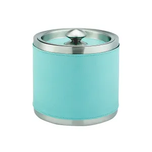 Leather Ice Bucket with Tongs