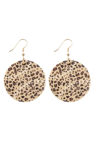 LEOPARD SPORTS BALL LEATHER EARRINGS