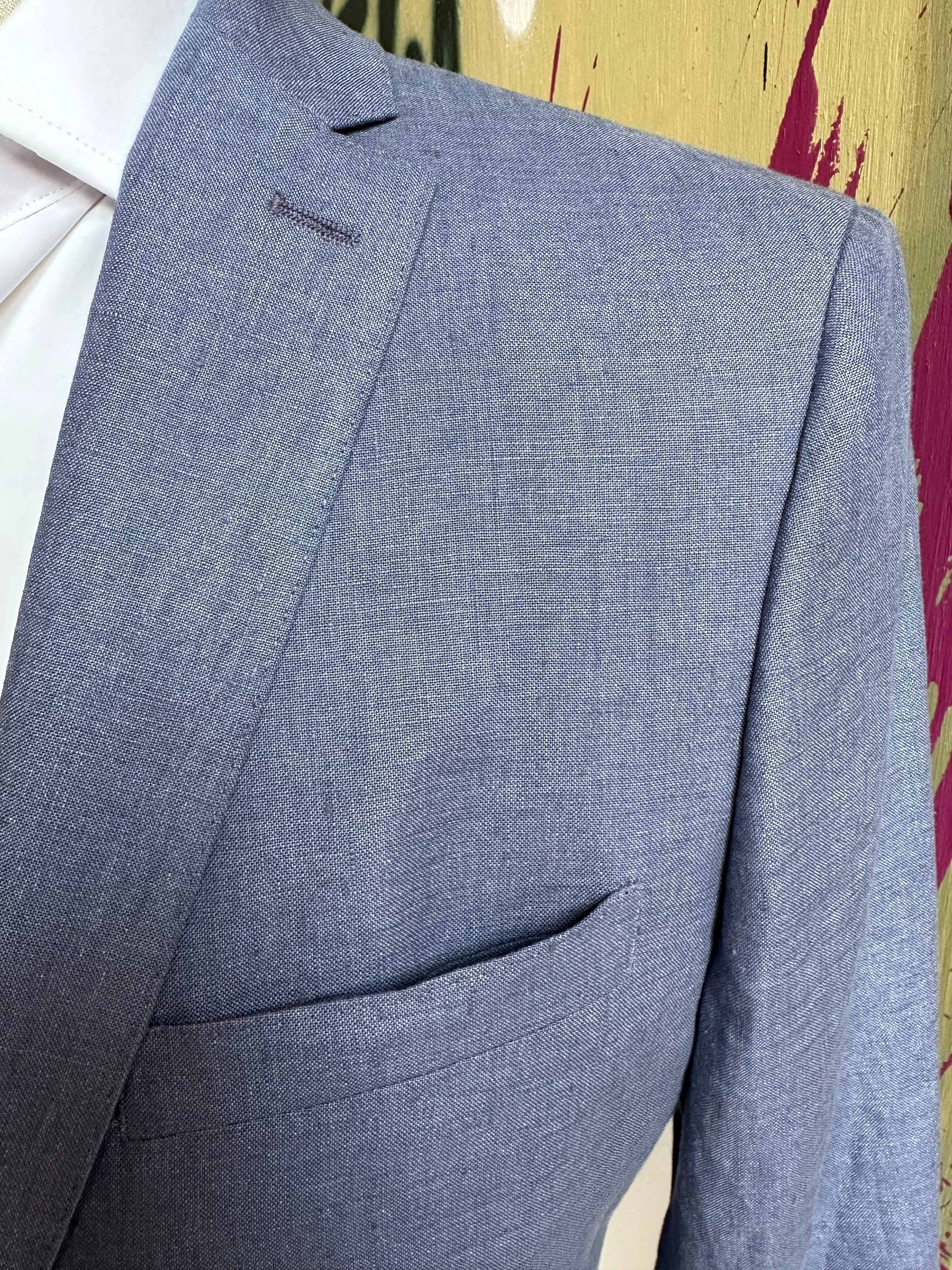 Light Blue Linen Premium Suit Coat