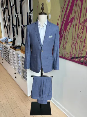 Light Blue Linen Premium Suit Coat