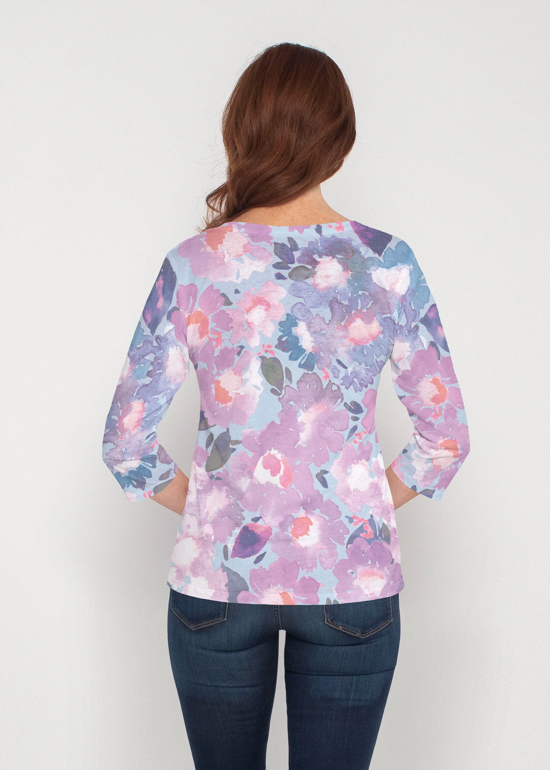 Lilac (16255) ~ Signature 3/4 Sleeve V-Neck Top