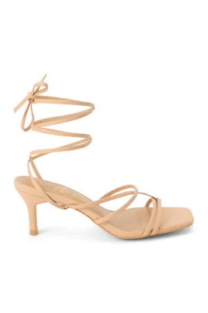 Lilly Square Toe Lace Up Wrap Heels by Matisse