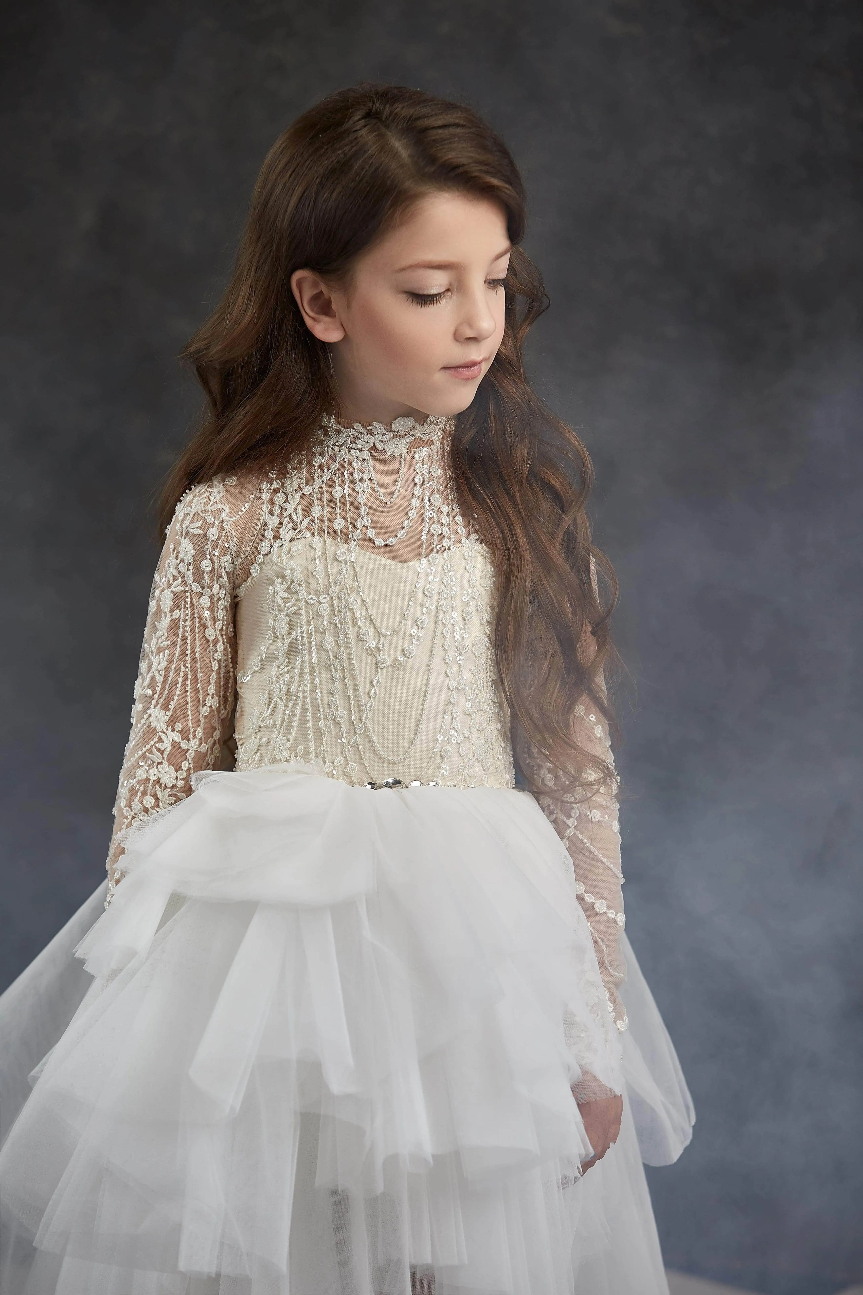 Little Girls Family Portrait Vintage Dress