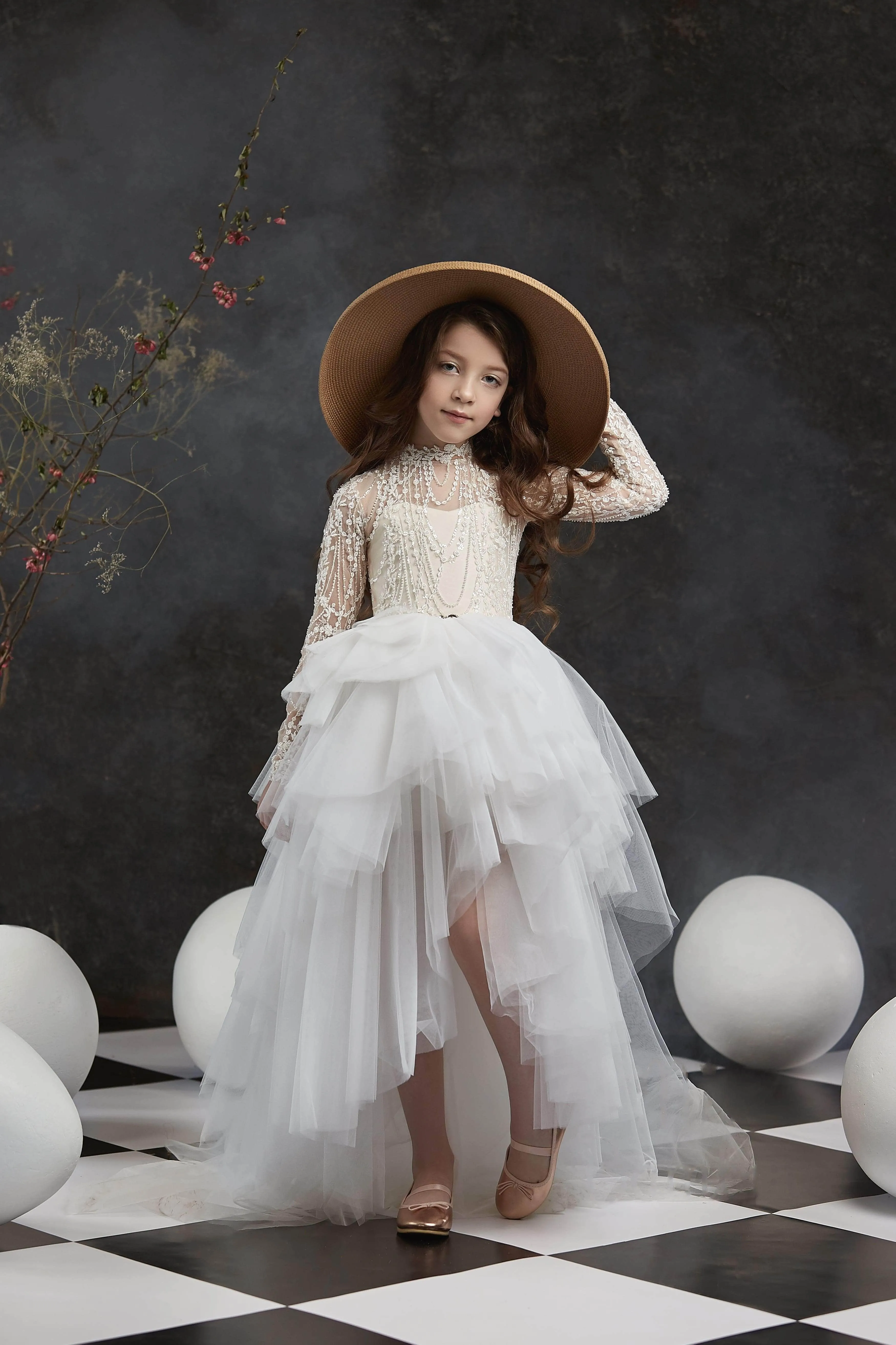 Little Girls Family Portrait Vintage Dress