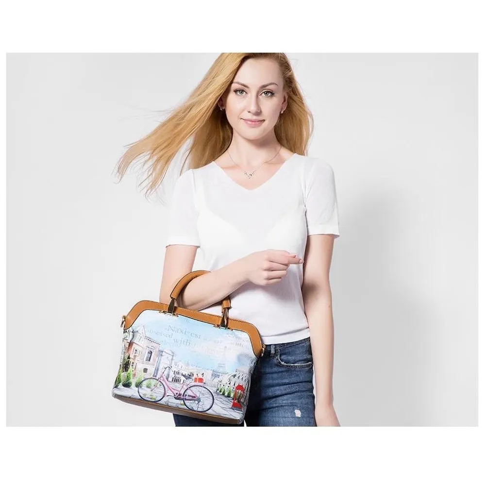 <bold>Tote Crossbody Bag & Purse Set <br>Canvas & Vegan-Leather