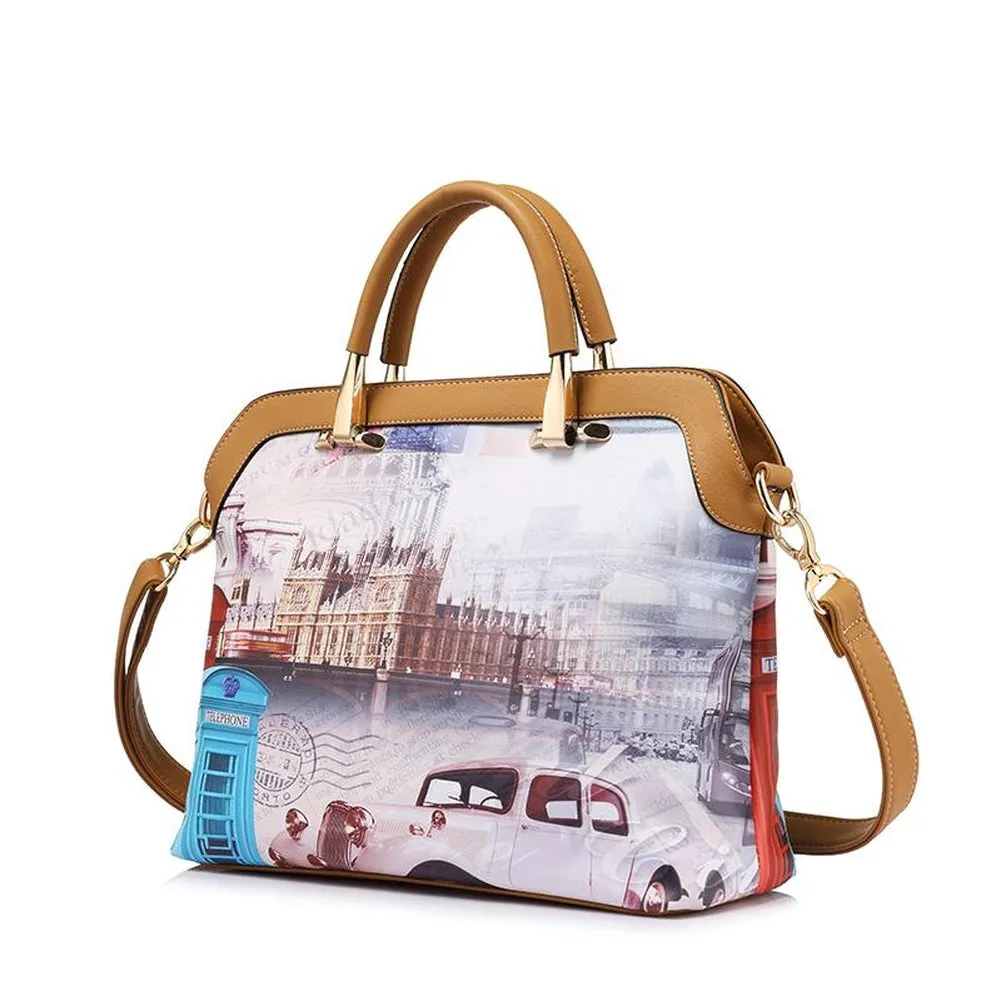 <bold>Tote Crossbody Bag & Purse Set <br>Canvas & Vegan-Leather