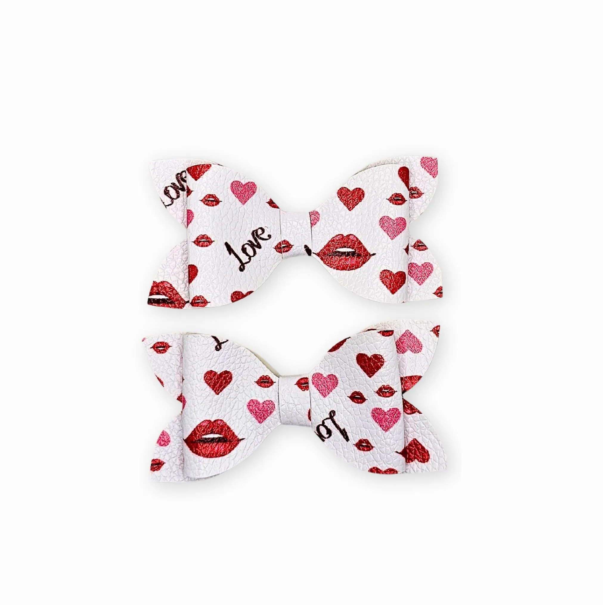 Luna - Kiss Me Love Faux Leather Hair Bow Set