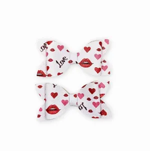 Luna - Kiss Me Love Faux Leather Hair Bow Set