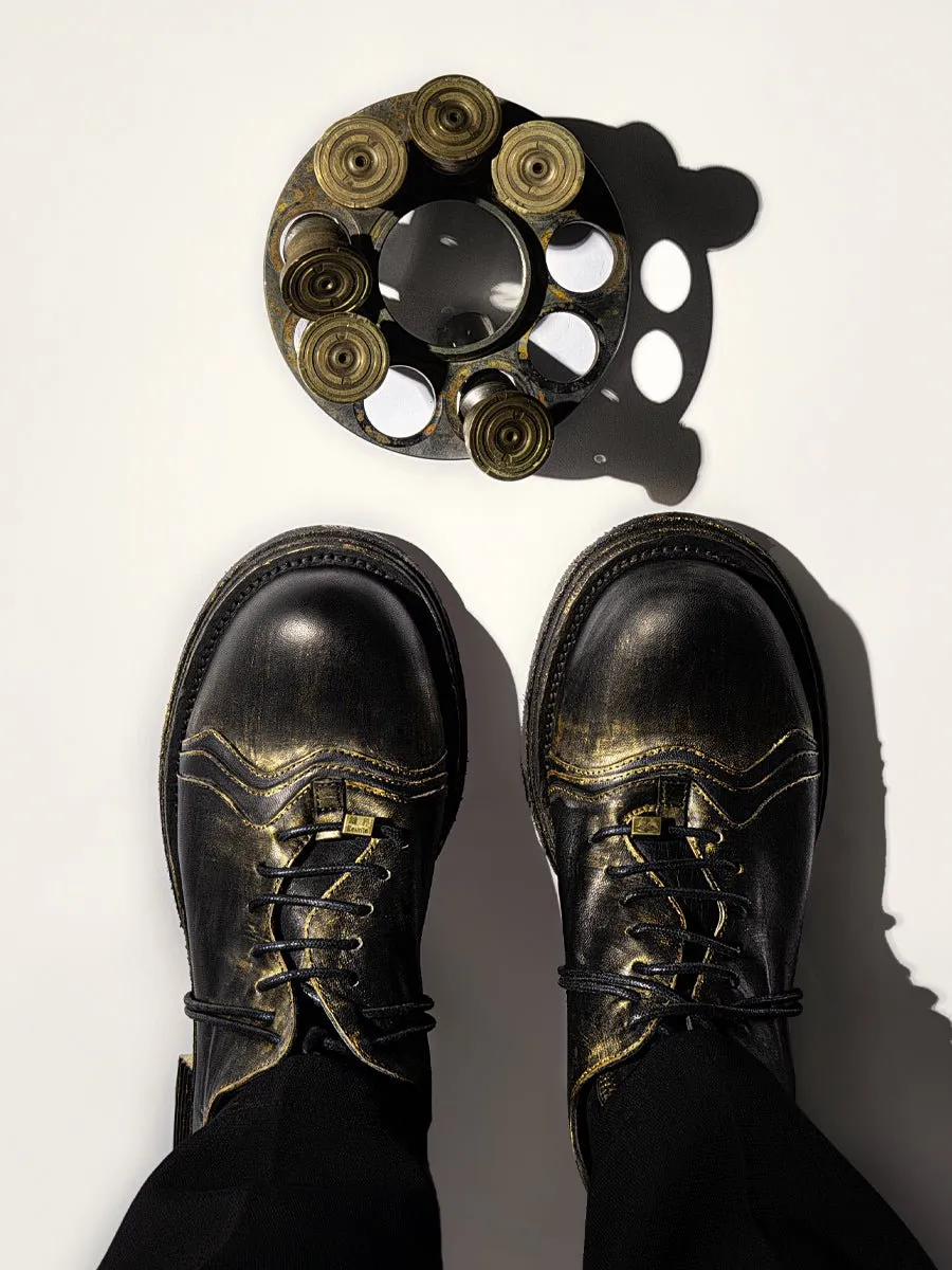 Luxury leather washing goodyear leather sole men's shoes
