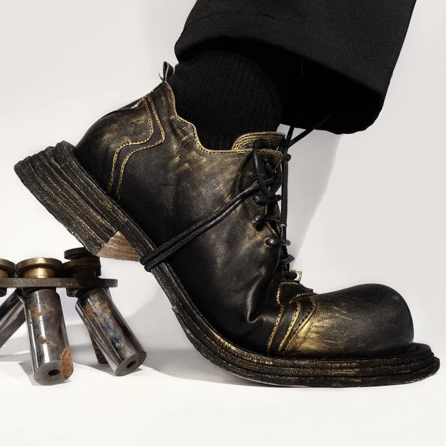 Luxury leather washing goodyear leather sole men's shoes