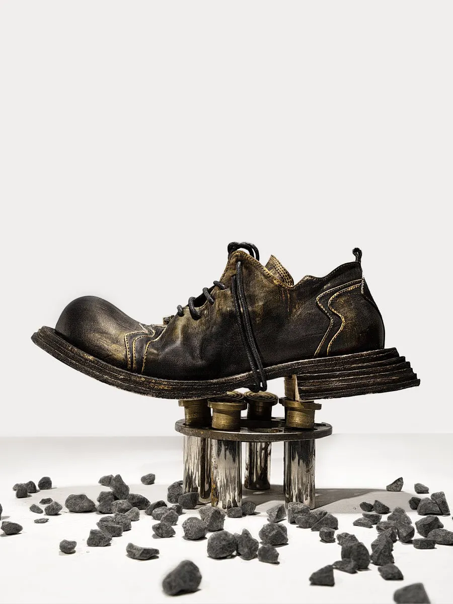 Luxury leather washing goodyear leather sole men's shoes