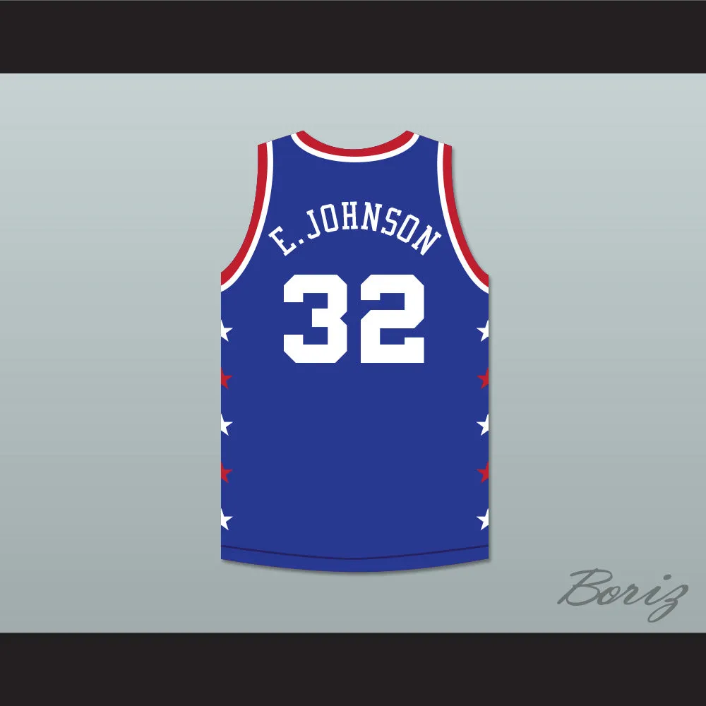 Magic Johnson 32 Magic Johnson All Star Game Blue Basketball Jersey 1988 Midsummer Night's Magic Charity Event