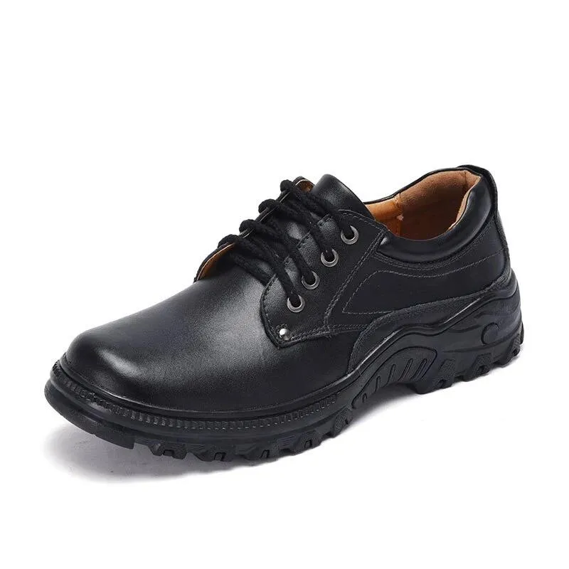 Men Casual Shoes spring autumn genuine Leather Flat Shoes outdoor breathable Men Oxford Fashion Lace Up Men's shoes Work Shoes