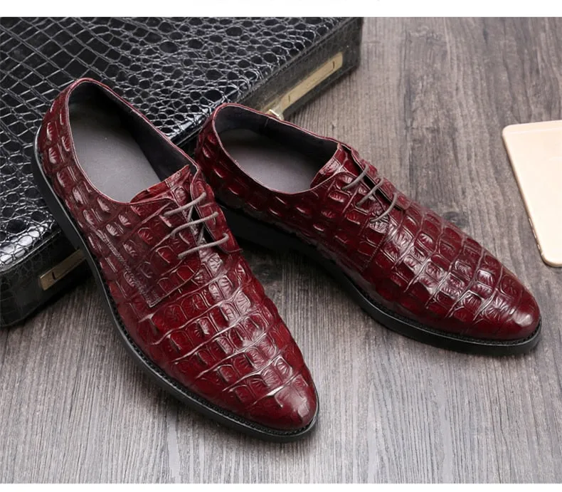 Men Genuine Leather Crocodile Shoes