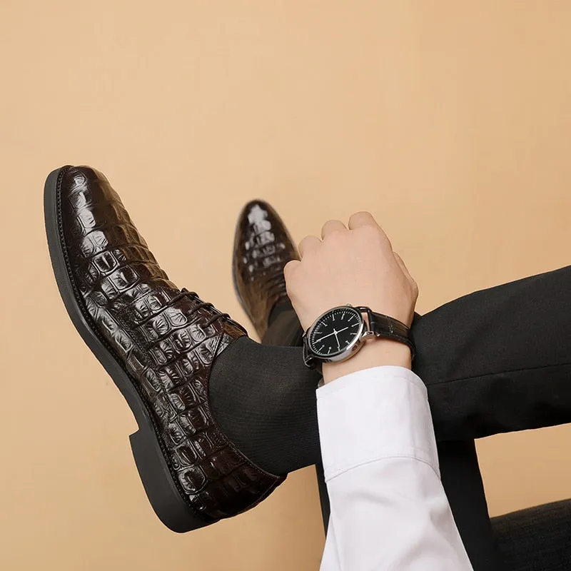 Men Genuine Leather Crocodile Shoes