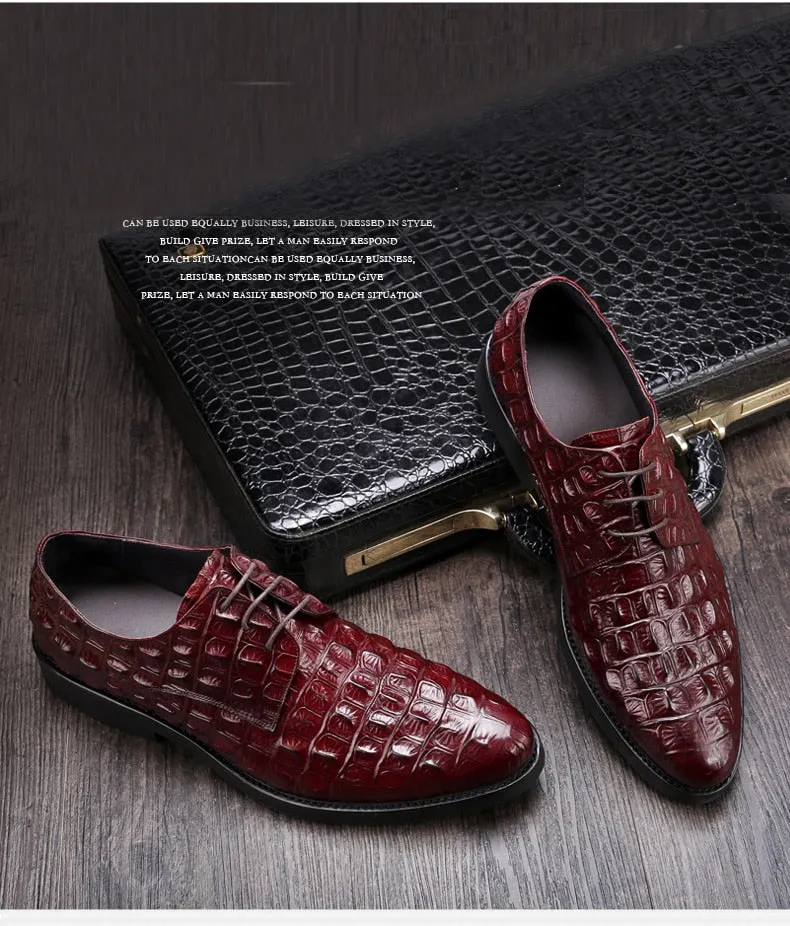 Men Genuine Leather Crocodile Shoes